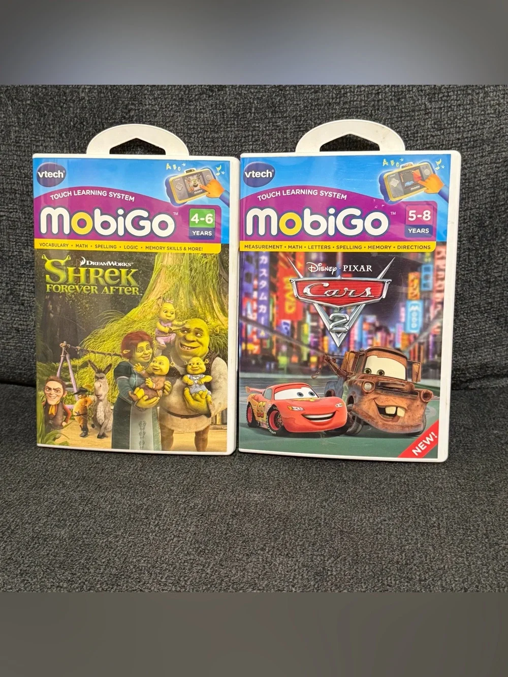VTech MobiGo‎ Touch Learning System Games - Shrek Forever After & Cars 2